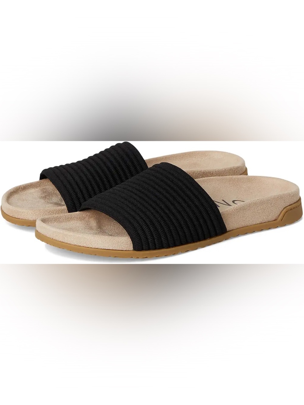 Vionic Evie Knit Slide Sandals Black Size 8